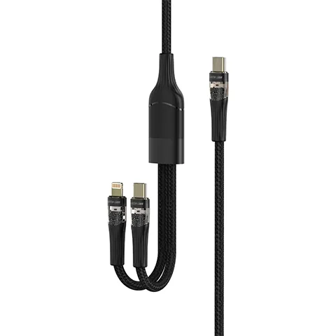 کابل شارژ گرین لاین مدل GREEN LION 2IN1 TRANSPARENT GN2IN1TRHD