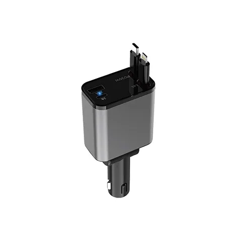 شارژر فندکی 50W گرین لاین مدل GREEN LION RETRACTABLE 50W CAR CHARGER GL-CC2