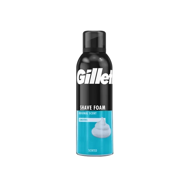 فوم اصلاح مدل Original Scent Sensitive برند Gillette حجم 200 میلی‌لیتر