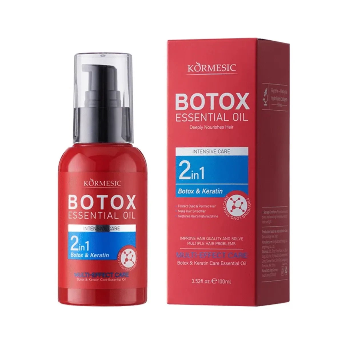 روغن ۲ کاره بوتاکس و کراتین کورمسیک مدل KORMESIC BOTOX 2IN1 BOTOX/KERATIN