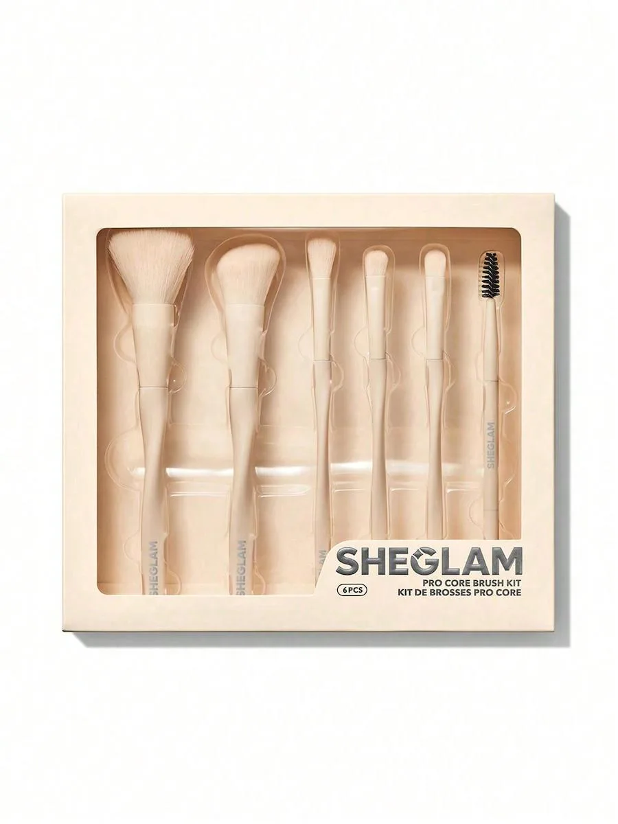 ست براش صورت و چشم مدل پرو کور شیگلم رنگ بژ  Sheglam Pro Core Brush Kit